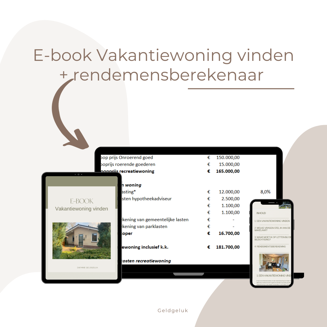E-book Vakantiewoning vinden + rendemensberekenaar